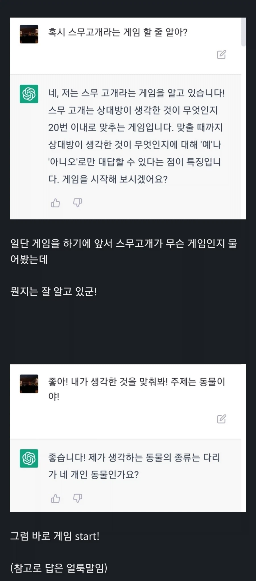 극초창기 챗GPT와의 스무고개 퀴즈_1.webp