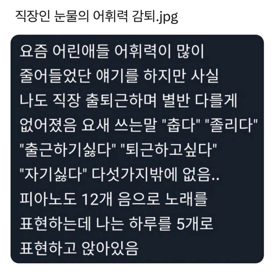 직장인 눈물의 어휘력 감퇴_1.webp