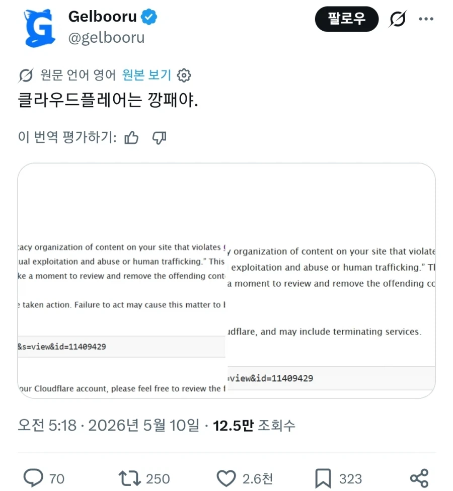 해외에서도 클라우드 플레어 검열이슈로 시끄럽나봄_1.webp