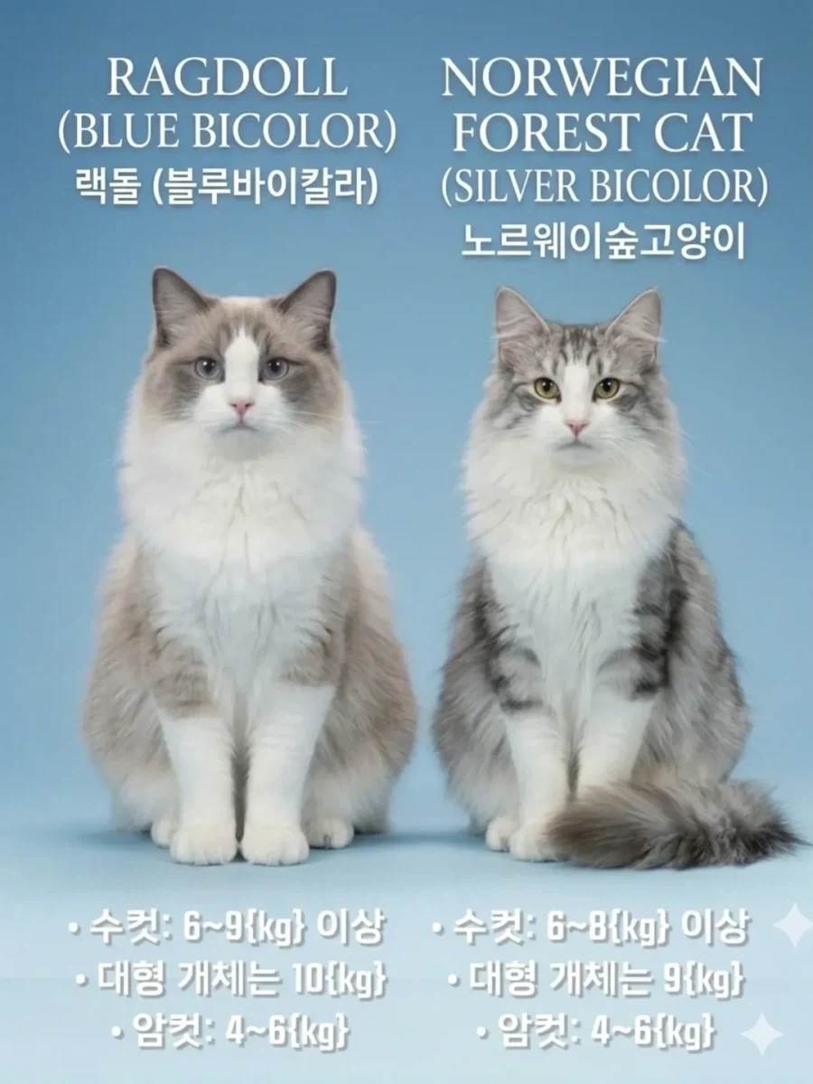 메인쿤 VS 랙돌 VS 놀숲 VS 시베리안 크기 비교_3.webp