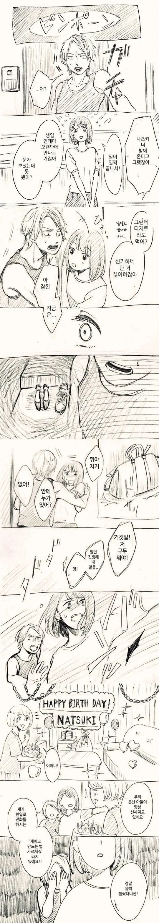 여친이 급방문해서 당황한 남자.manga_1.jpg