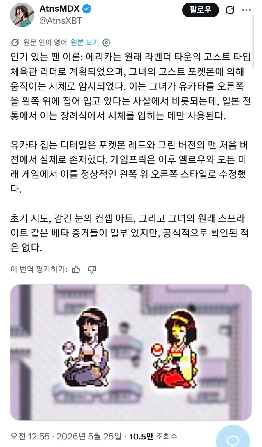 포켓몬 1세대 체육관장 민화에 대한 음모론_1.webp