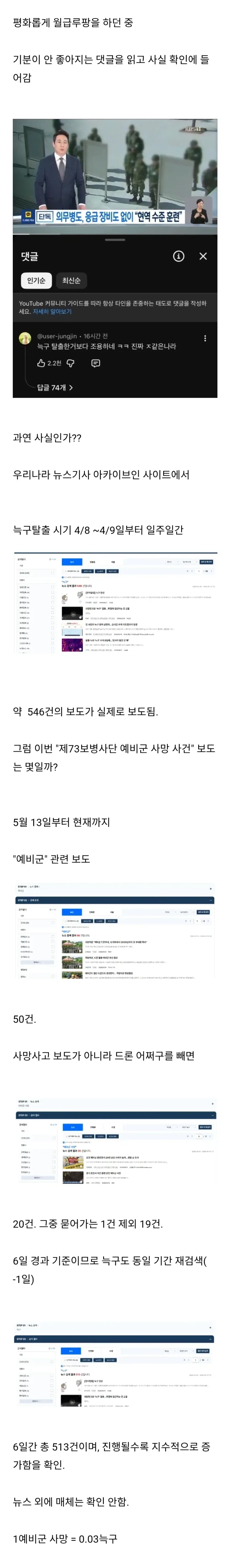 예비군 사망사건과 늑구뉴스 건수를 비교해봤다_1.webp