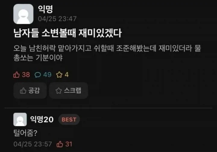 남자들 소변 보는게 재미있겠다는 여자들_1.webp