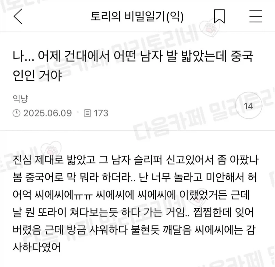 실수로 중국인 발 밟은 누나_1.webp