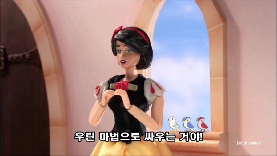 마법으로 계모의 군대와 싸울 준비를 하는 백설공주_1.webp