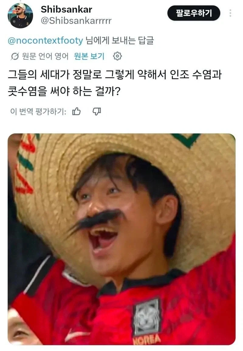 ???: 가짜 콧수염 달고 이러는거 인종차별아님?_1.webp