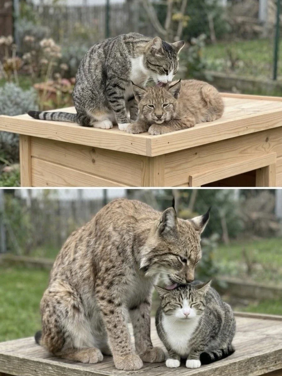 버려진 스라소니를 입양한 고양이_1.webp