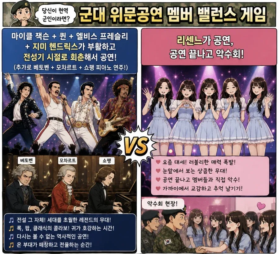 군대 위문공연, 남자 레전드 vs 여자 신예 스타.jpg_1.webp