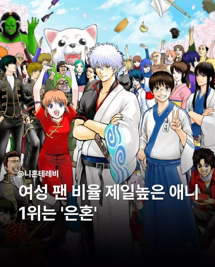 여성 팬 비율이 제일 높은 일본 애니 1위