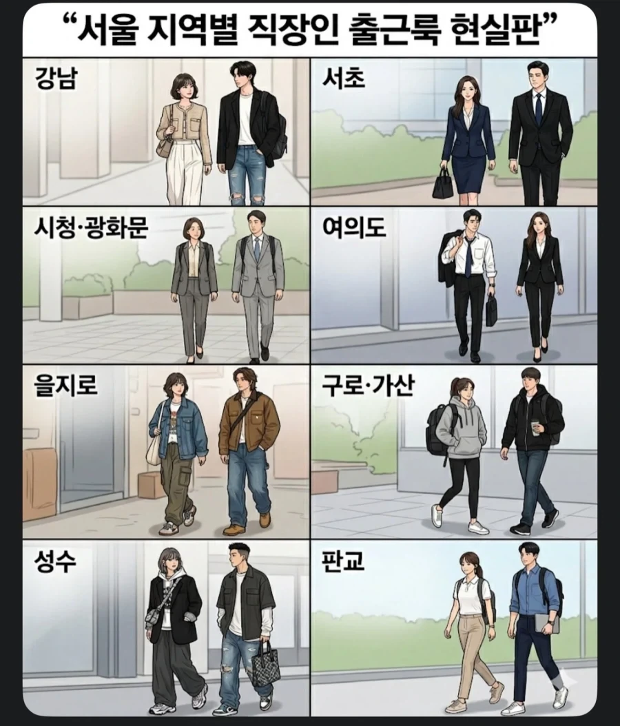 서울 지역별 직장인 출근룩_1.webp
