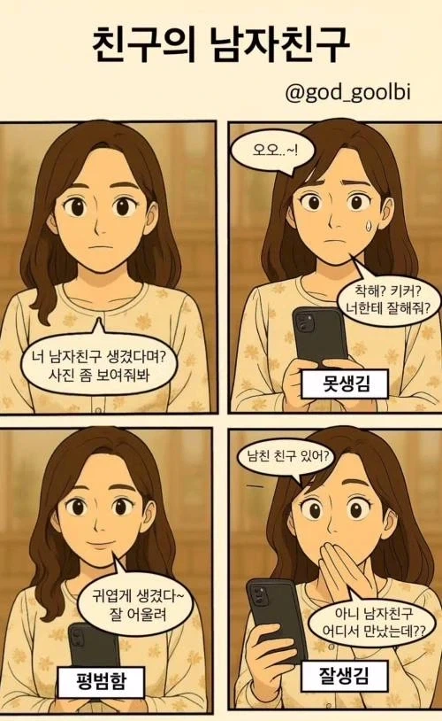 친구 남자친구 사진을 본 여자들 반응.jpg_1.webp