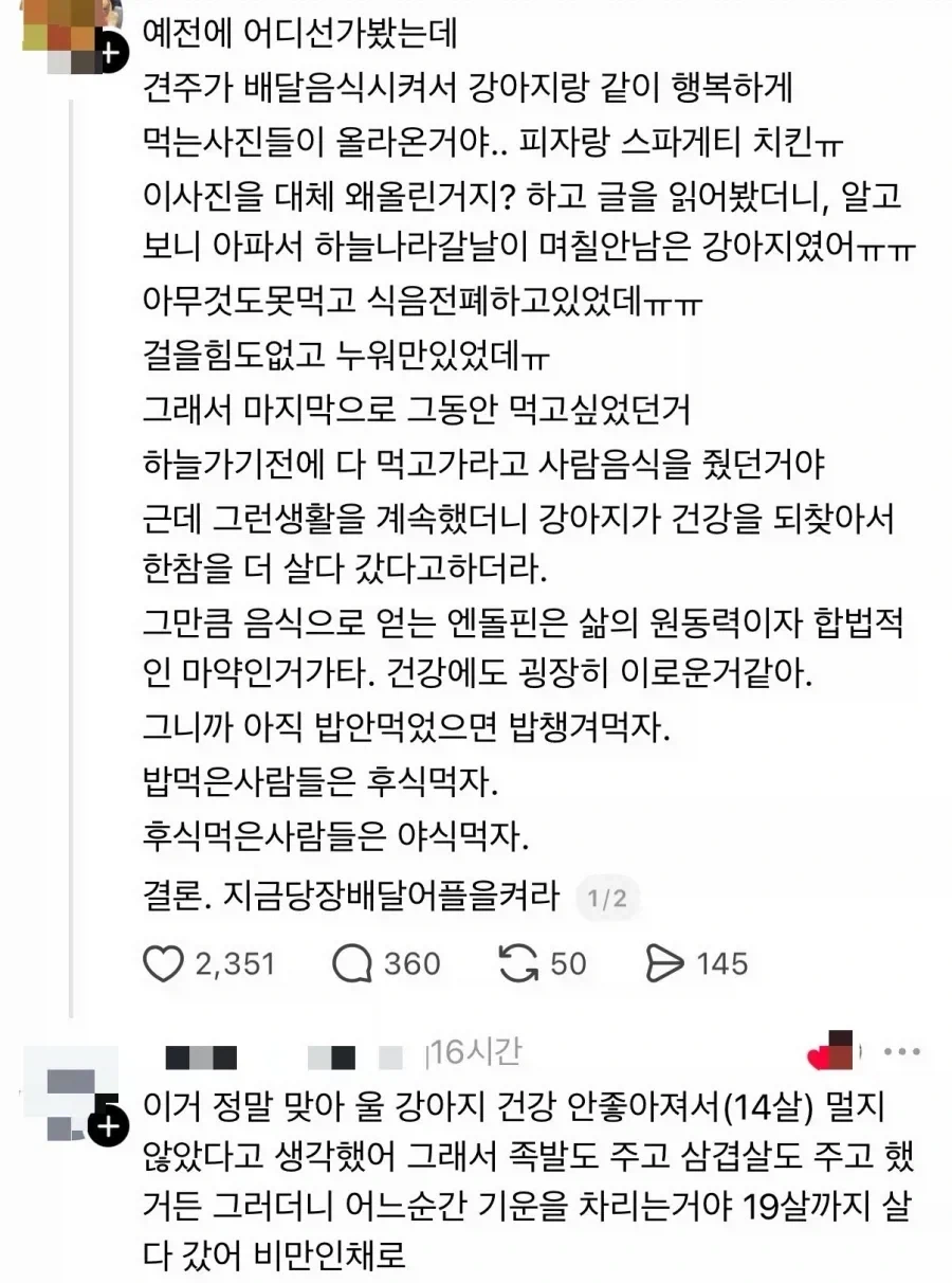 자기 강아지에게 배달음식을 잔뜩 먹인 이유.jpg_1.webp