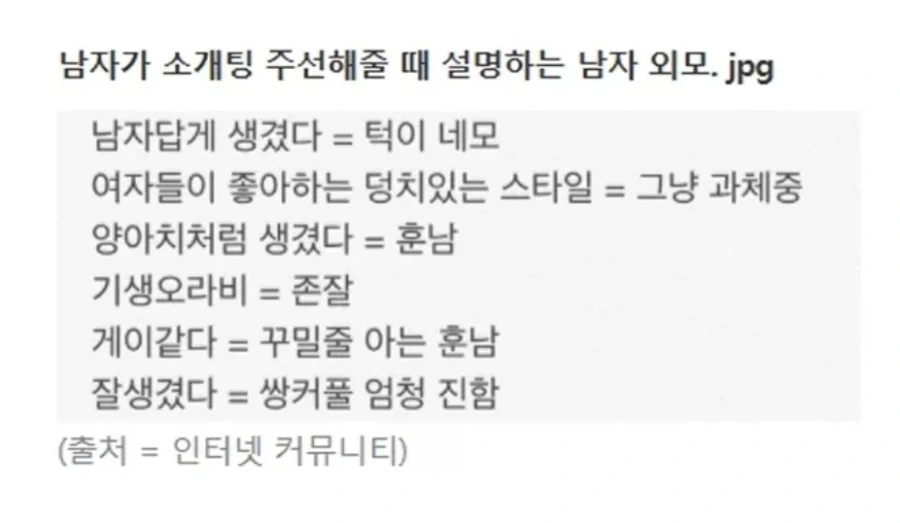 남자가 소개팅 주선해줄 때 설명하는 남자 외모_1.webp