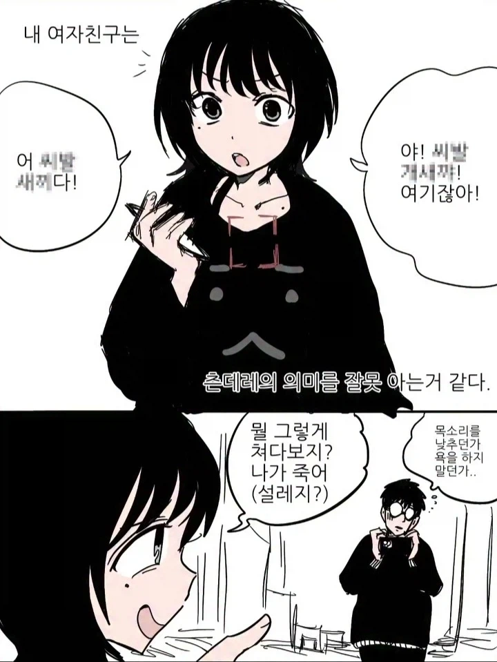 츤데레의 의미를 잘못 알고 있는 여자친구.manwha_1.webp