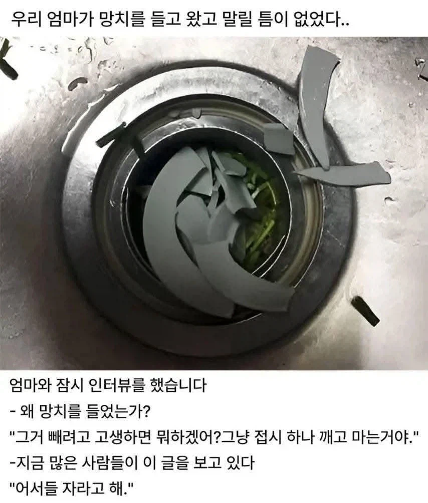 싱크대 배수구에 접시가 꽉 박혀서 안 빠져요! 도와주세요!.jpg_2.webp