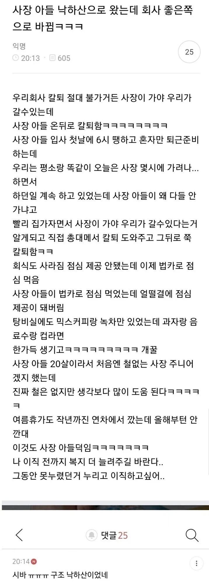 사장 아들이 낙하산으로 온 회사_1.webp