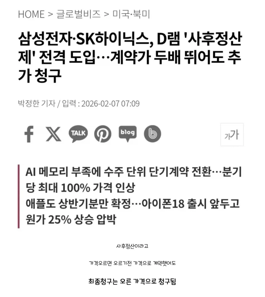 애플이 가격 인상하면서 메모리 사들을 비난했다가 역풍을 맞는 중_1.webp