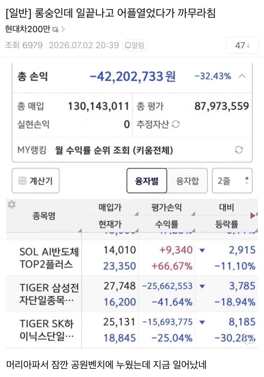 주식) 슬슬 파멸한자들이 보이기 시작하는 한주갤_1.webp