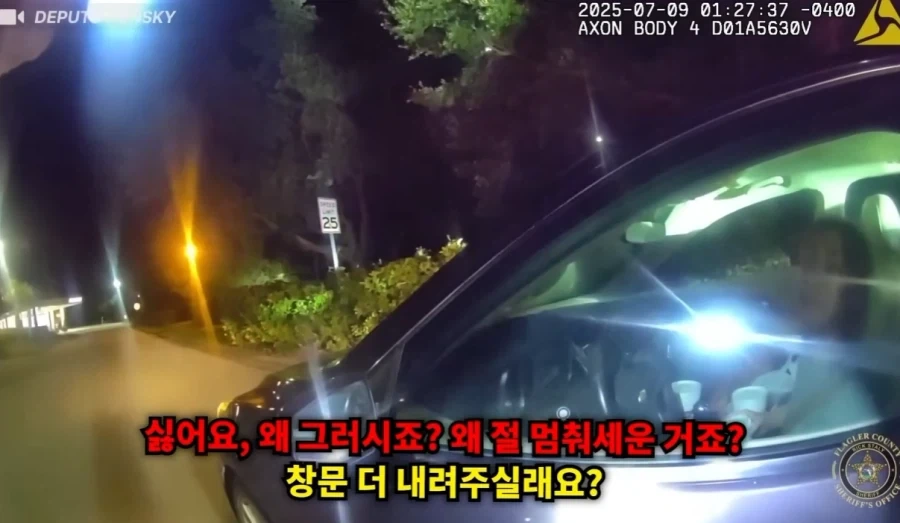 강압적인 경찰에 의해 차가 박살난 여성_1.webp