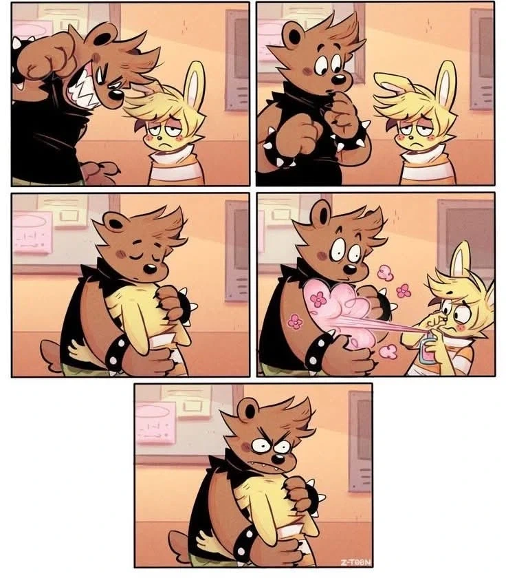 평소 괴롭히던 녀석이 우울해해서 위로해주는 만화.comic_1.webp