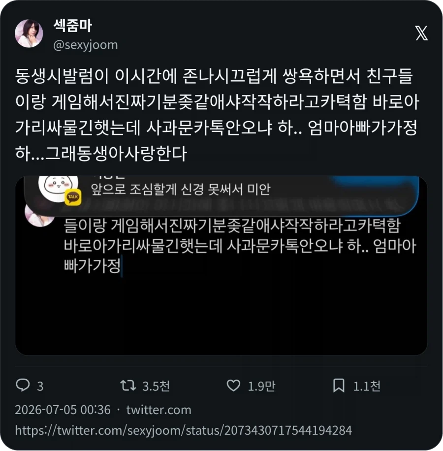 동생시발럼이 이시간에 존나시끄럽게 쌍욕하면서 게임해서_1.webp