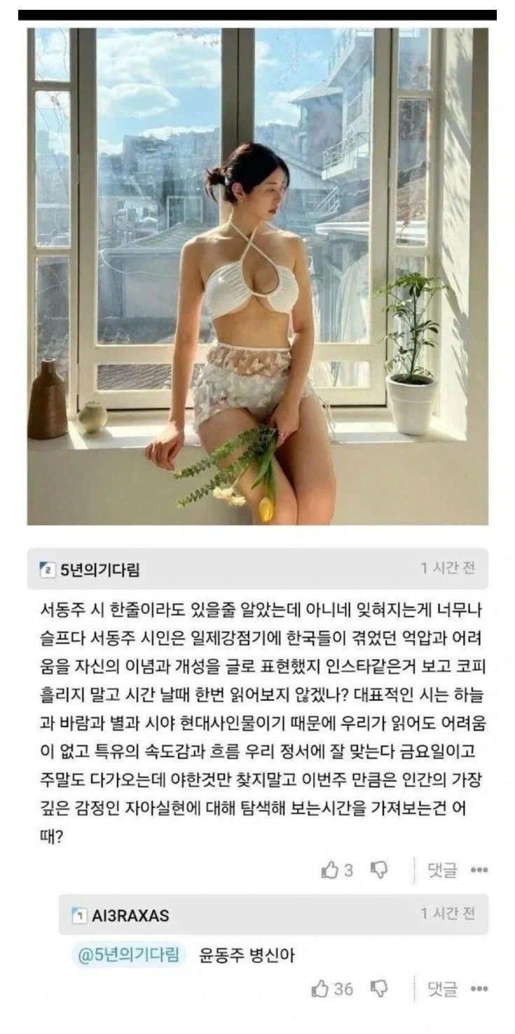 서동주 비키니 사진을 보며 대한민국 국민의식을 걱정하는 사람_1.webp