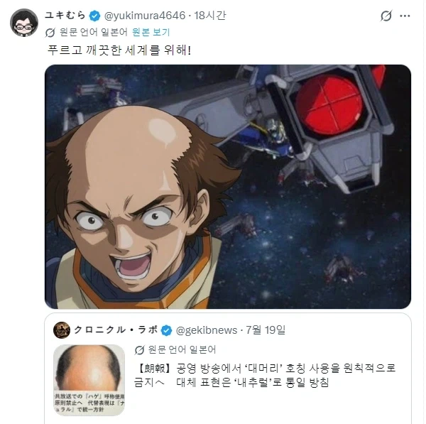 일본 대머리 공영방송 용어 금지_1.webp