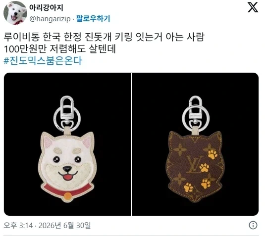 루이비통에서 나온 진돗개 키링_1.webp
