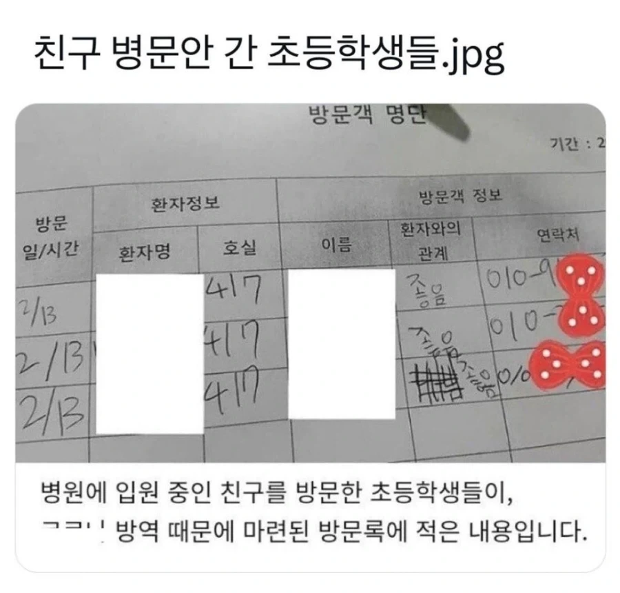 친구 병문안 간 초등학생들_1.webp