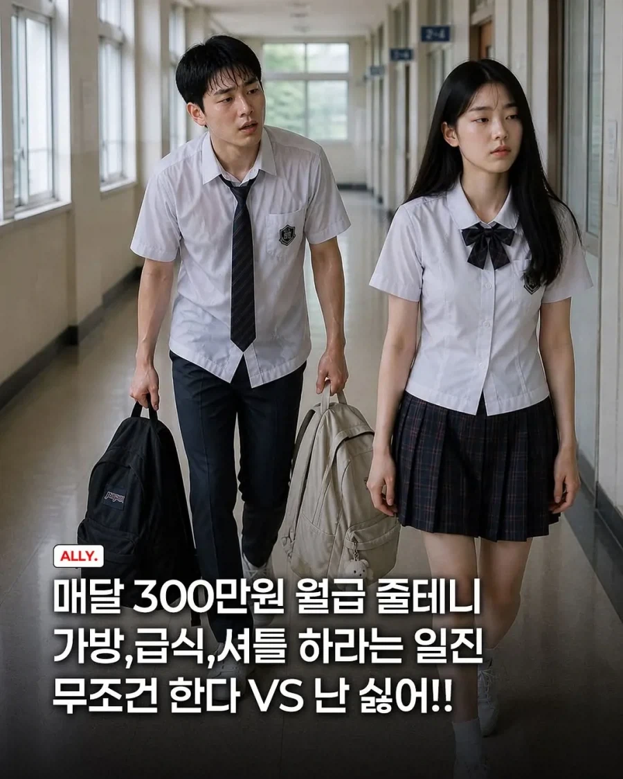 매달 300씩 줄테니 가방,급식 셔틀하라는 일진 한다vs안한다_1.webp