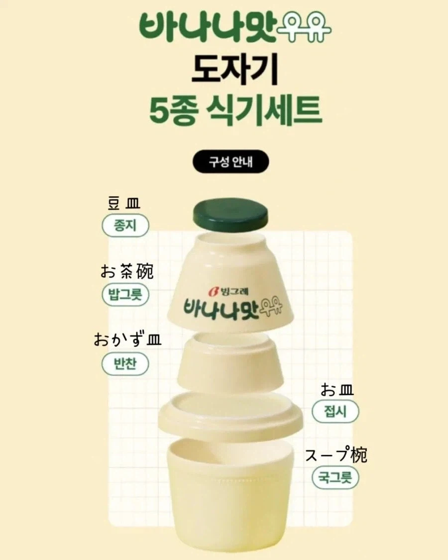 바나나맛 우유 식기 세트_2.webp