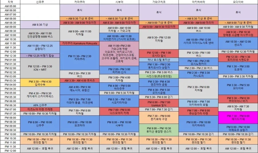 쓰레드에서 핫하다는 일본여행 계획표_1.webp
