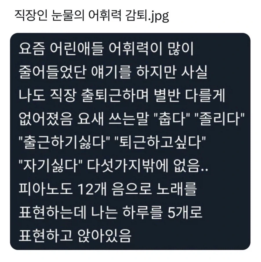 직장인 눈물의 어휘력 감퇴_1.webp