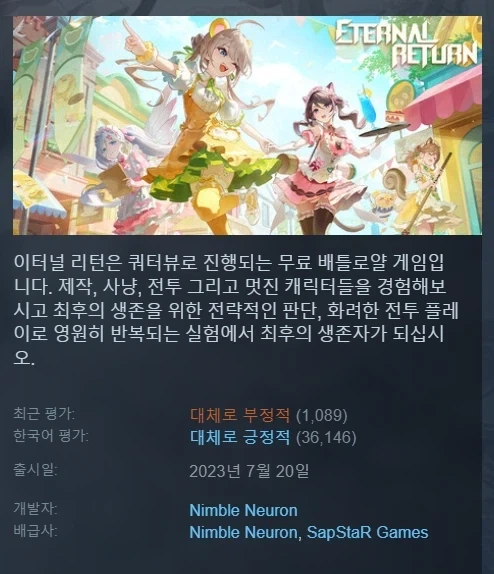 이터리) 결국 스팀 평가 부정적까지 추락_1.webp