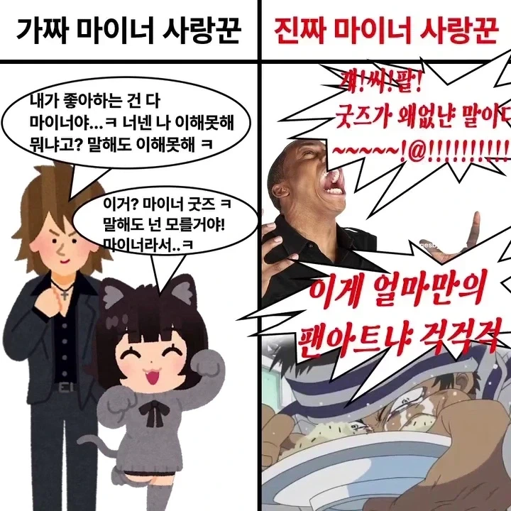 가짜 마이너 팬 VS 진짜 마이너 팬_1.webp