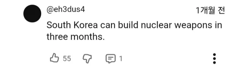 한국은 핵 미사일을 만들 능력을 갖추었다는 X유저들_4.webp