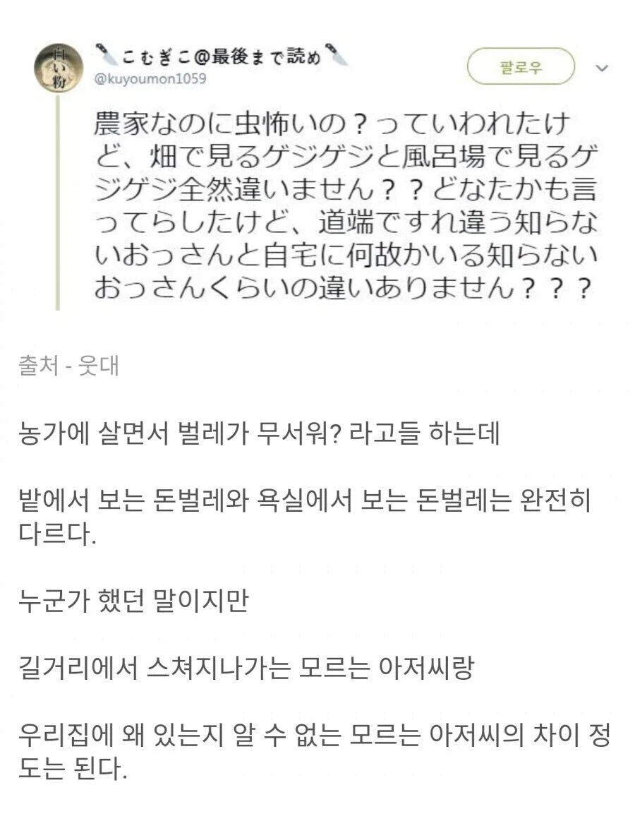 ? : 짜샤, 넌 시골에 사는데 벌레가 무섭냐?_1.webp