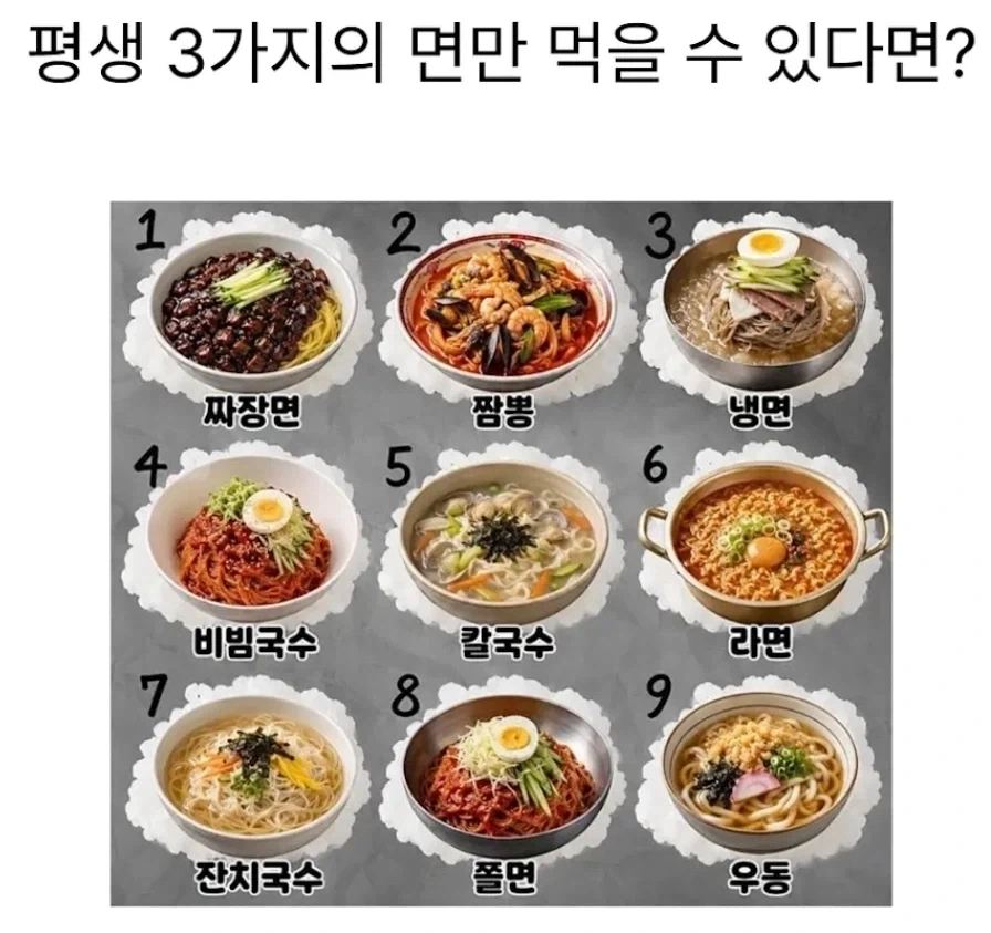 평생 3가지의 면만 먹을 수 있다면?_1.webp