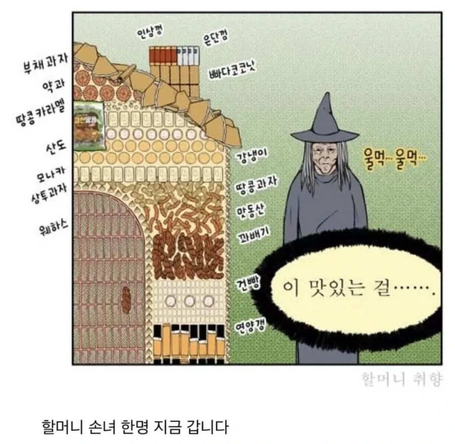 할망구, 좋은 말 할 때 건빵이랑 강냉이 빼._2.webp