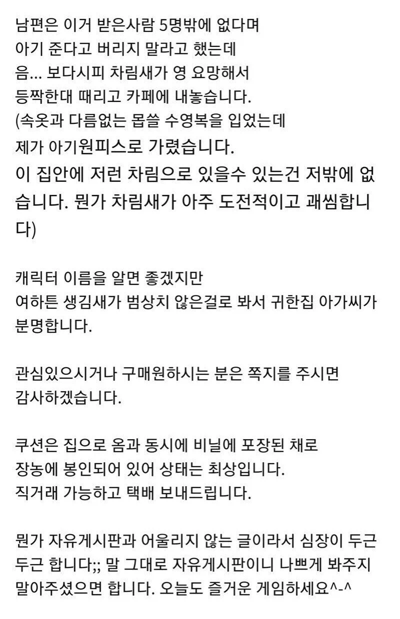 랑그릿사 아가씨 쿠션 팝니다._3.webp