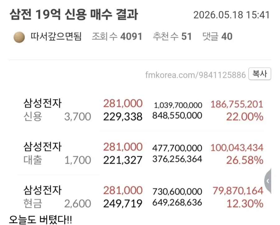 삼전에 19억 신용 매수한 주갤러_1.webp