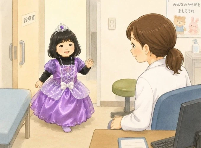 소아과 외래에 3세 공주님이 기침과 콧물 때문에 내원_1.webp