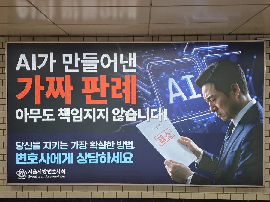 AI 생성 가짜판례에 조심하라는 변호사협회 광고_1.webp