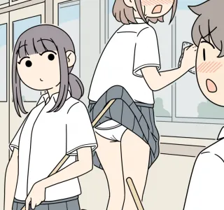 청소하는 여자아이 만화