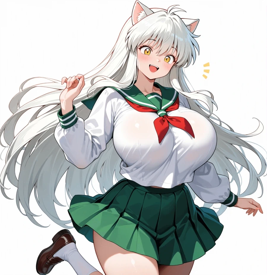 AI) 카고메의 교복을 입고 즐거워하는 TS 이누야샤_3.webp