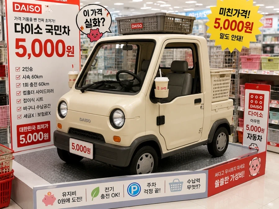 AI에게 다이소에서 팔만한 오천원짜리 자동차를 그려달라고 했다._1.webp
