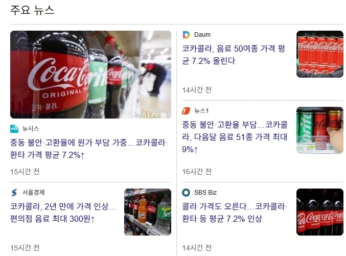 콜라 다음달 7.2% 가격 올린다_1.webp