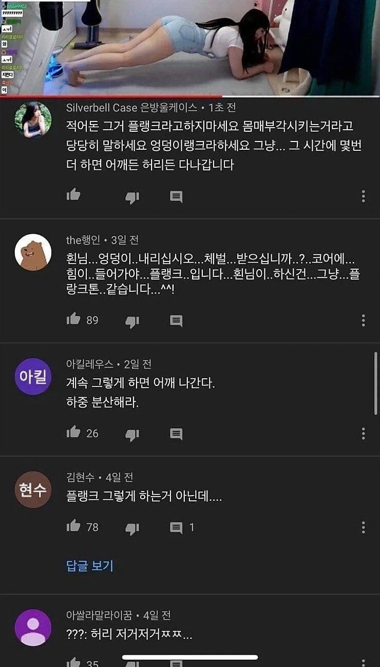 몸매 좋은 여자 유튜버의 댓글창_1.webp
