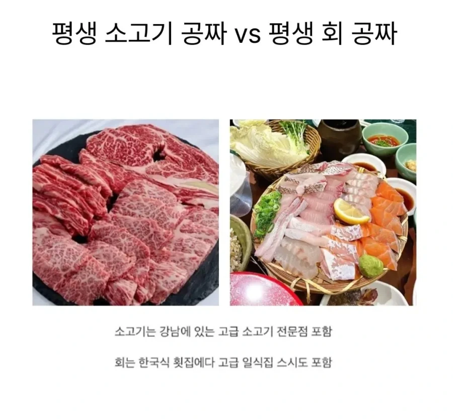 의미없지만 평생 소고기 공짜 vs 평생 회 공짜_1.webp